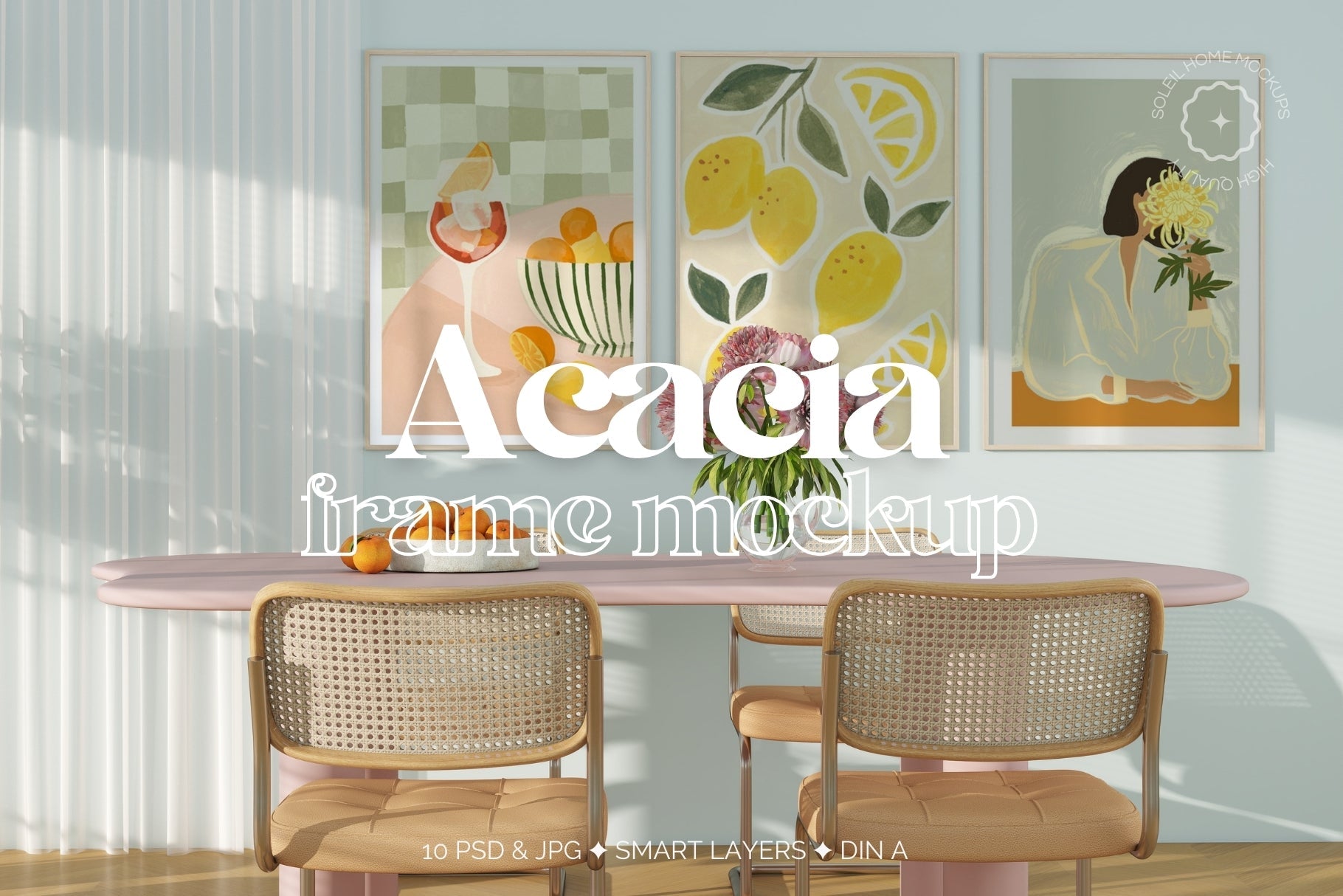 ACACIA | Dining room frame mockup SET - SoleilHomeMockups