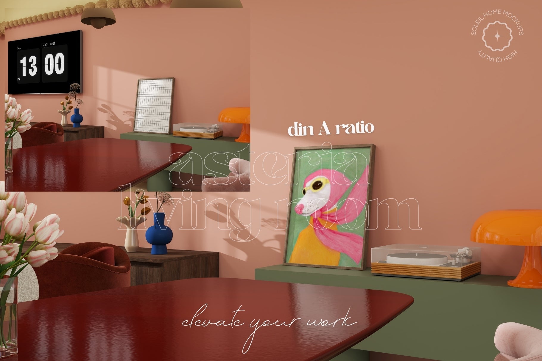 ASTERIA | Living room frame mockup SET - SoleilHomeMockups