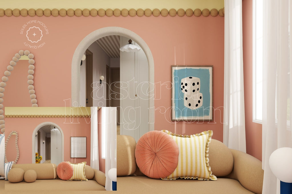 ASTERIA | Living room frame mockup SET - SoleilHomeMockups