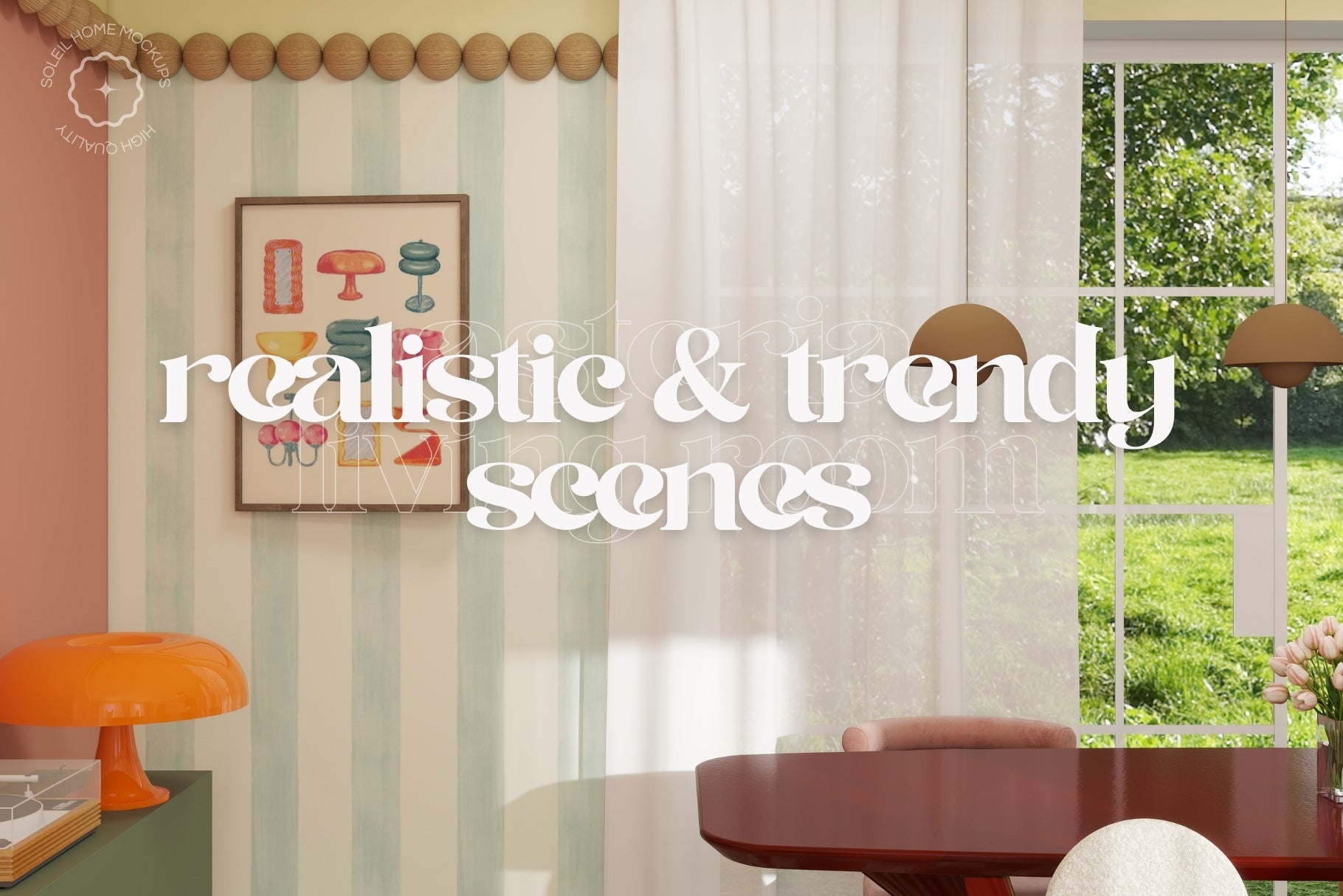 ASTERIA | Living room frame mockup SET - SoleilHomeMockups