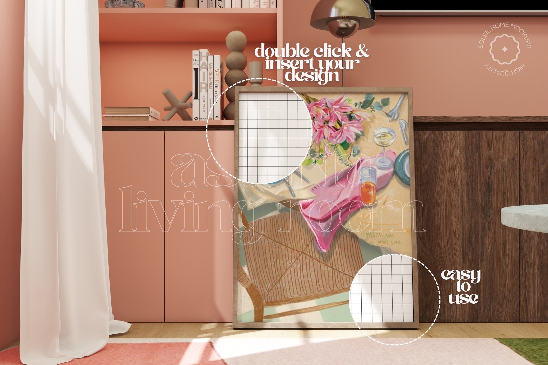 ASTERIA | Living room frame mockup SET - SoleilHomeMockups