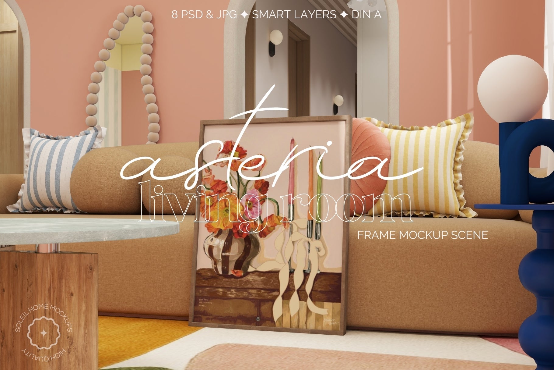 ASTERIA | Living room frame mockup SET - SoleilHomeMockups