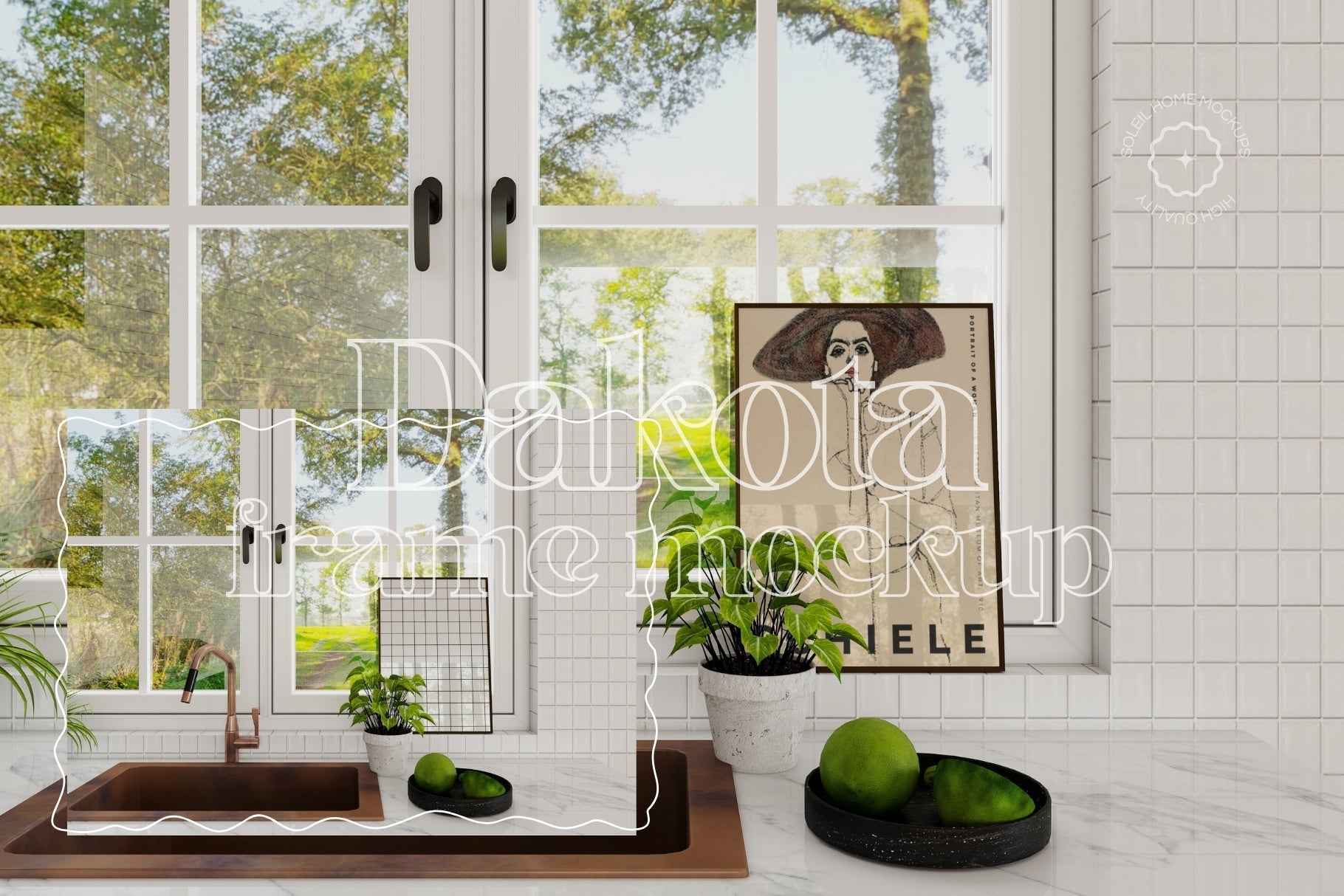 DAKOTA | Cottage kitchen frame mockup SET - SoleilHomeMockups