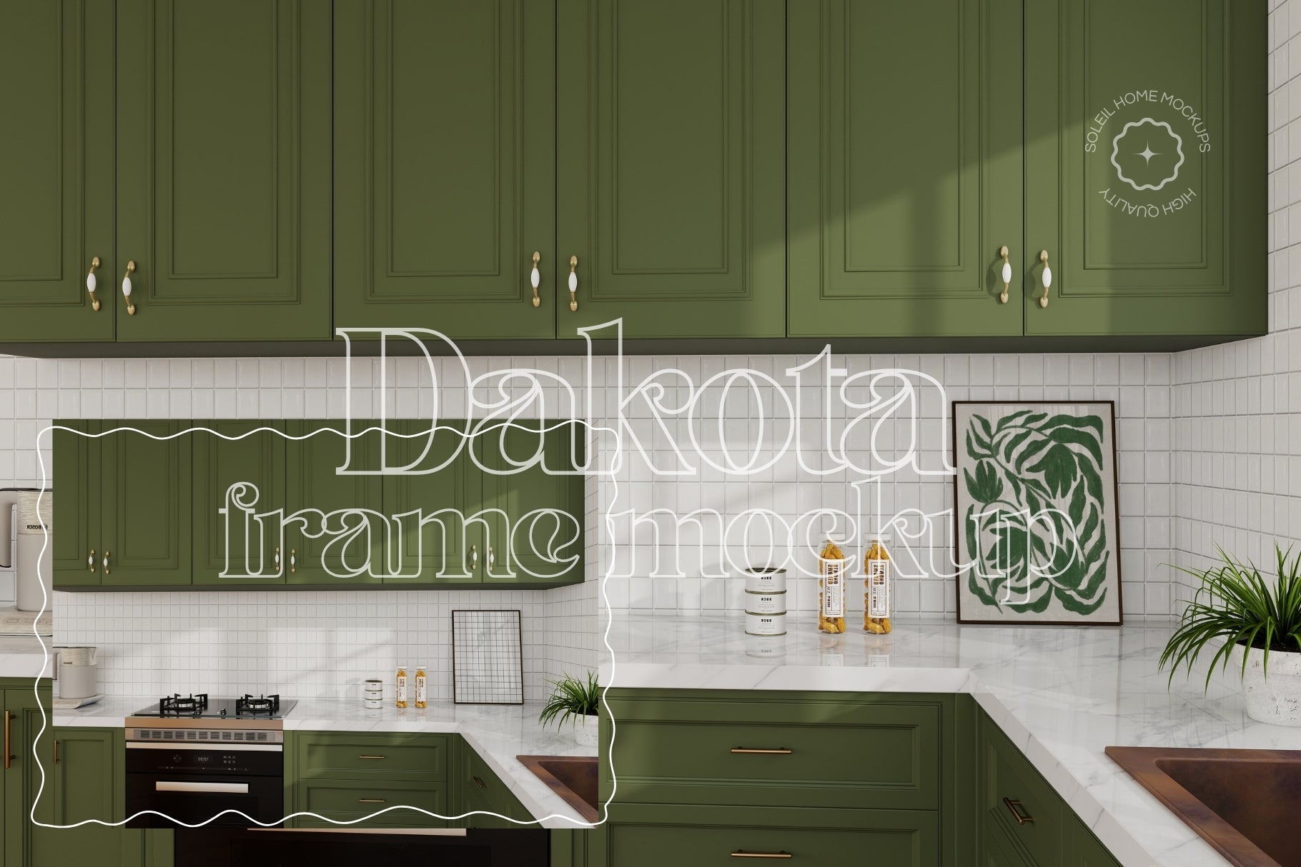 DAKOTA | Cottage kitchen frame mockup SET - SoleilHomeMockups