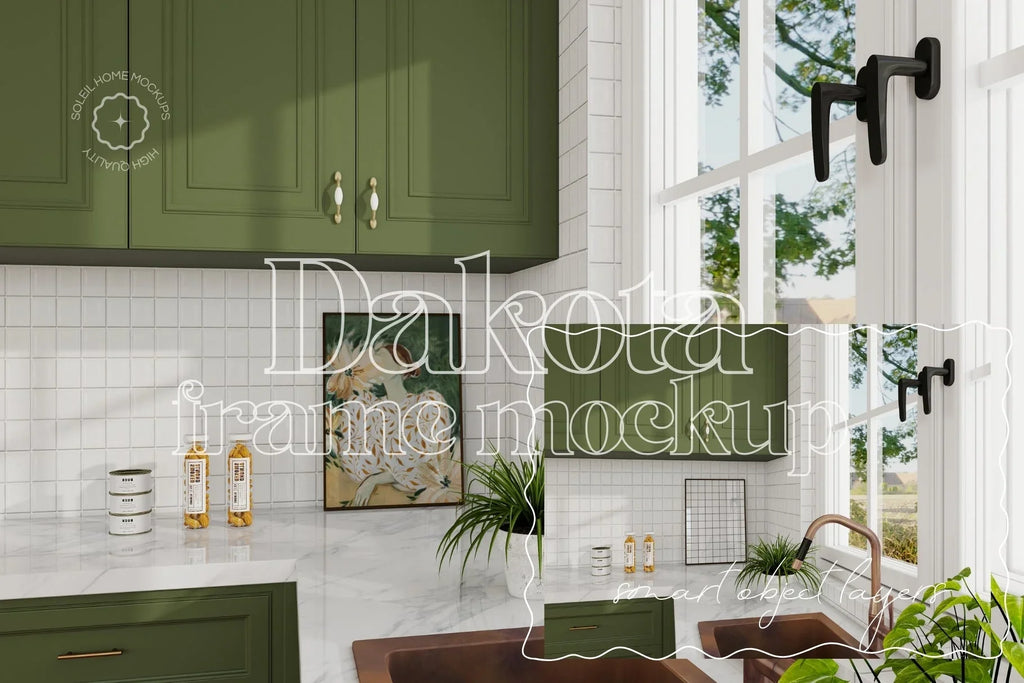 DAKOTA | Cottage kitchen frame mockup SET - SoleilHomeMockups