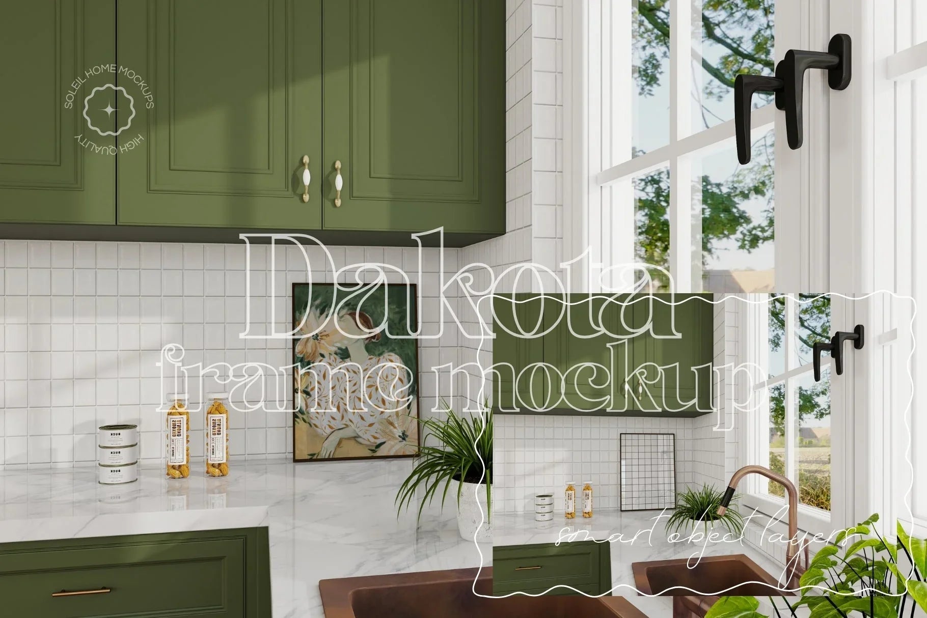 DAKOTA | Cottage kitchen frame mockup SET - SoleilHomeMockups