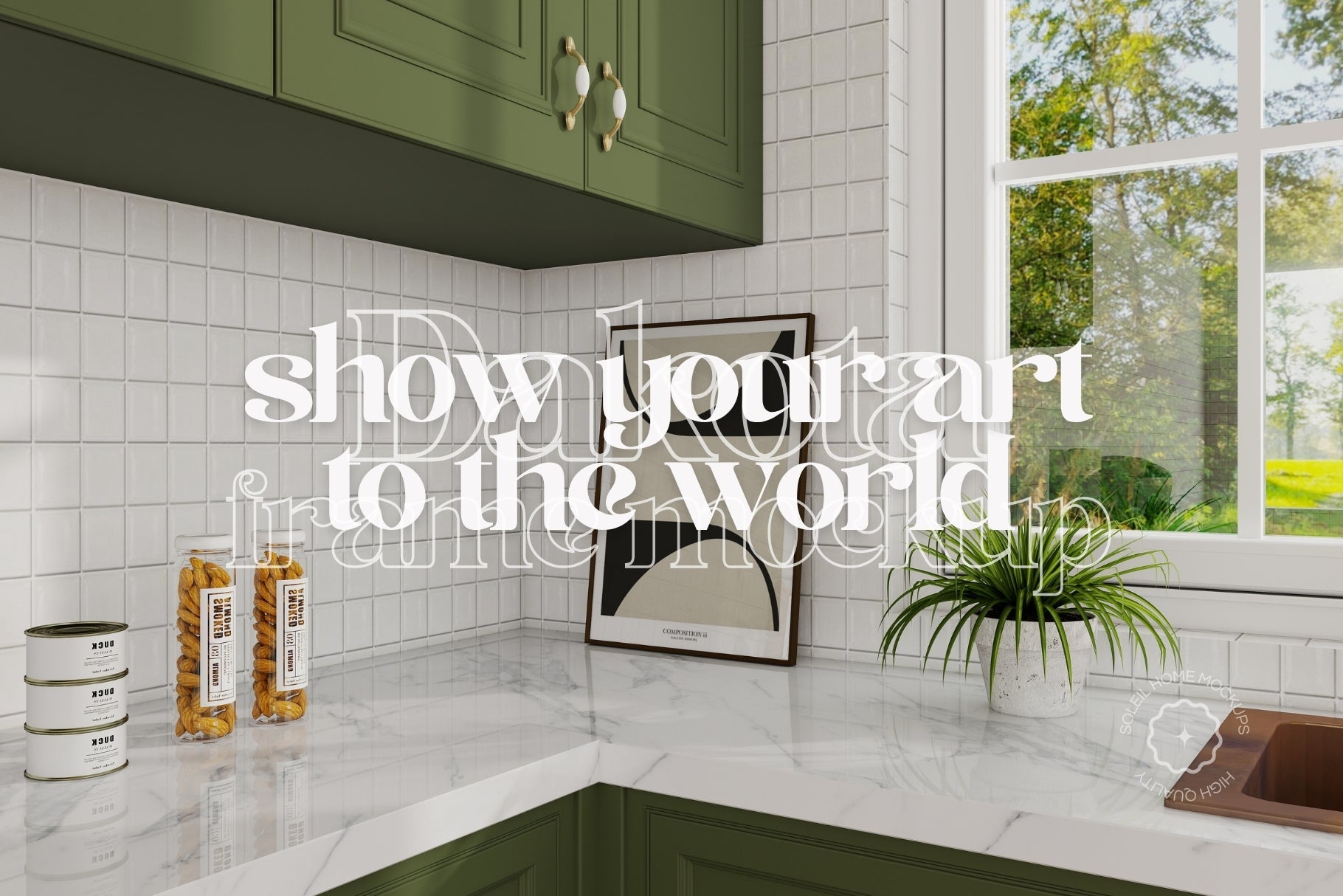 DAKOTA | Cottage kitchen frame mockup SET - SoleilHomeMockups