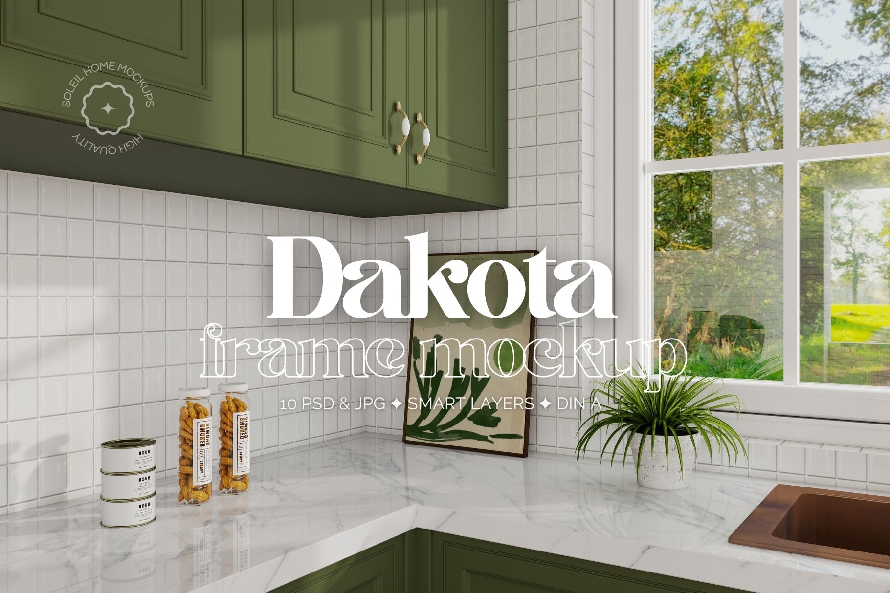 DAKOTA | Cottage kitchen frame mockup SET - SoleilHomeMockups