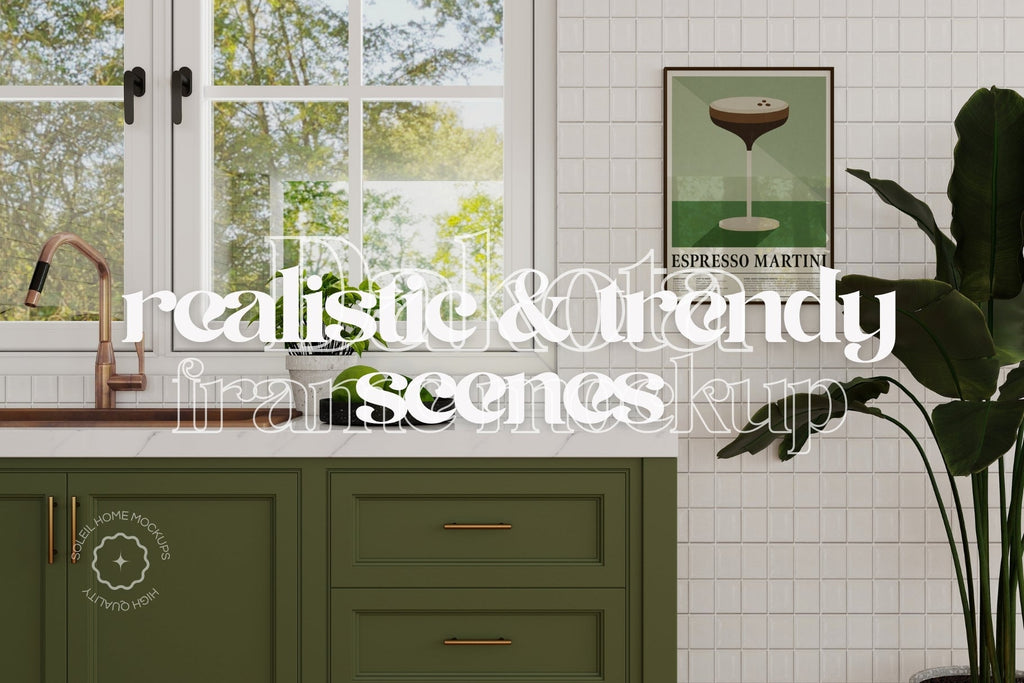 DAKOTA | Cottage kitchen frame mockup SET - SoleilHomeMockups