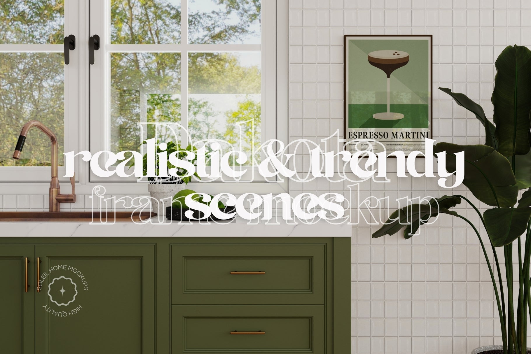 DAKOTA | Cottage kitchen frame mockup SET - SoleilHomeMockups