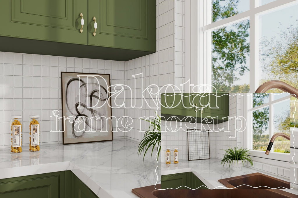 DAKOTA | Cottage kitchen frame mockup SET - SoleilHomeMockups