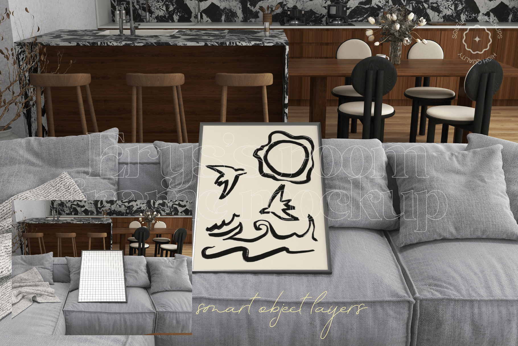 ERYS | Interior frame mockup SET - SoleilHomeMockups