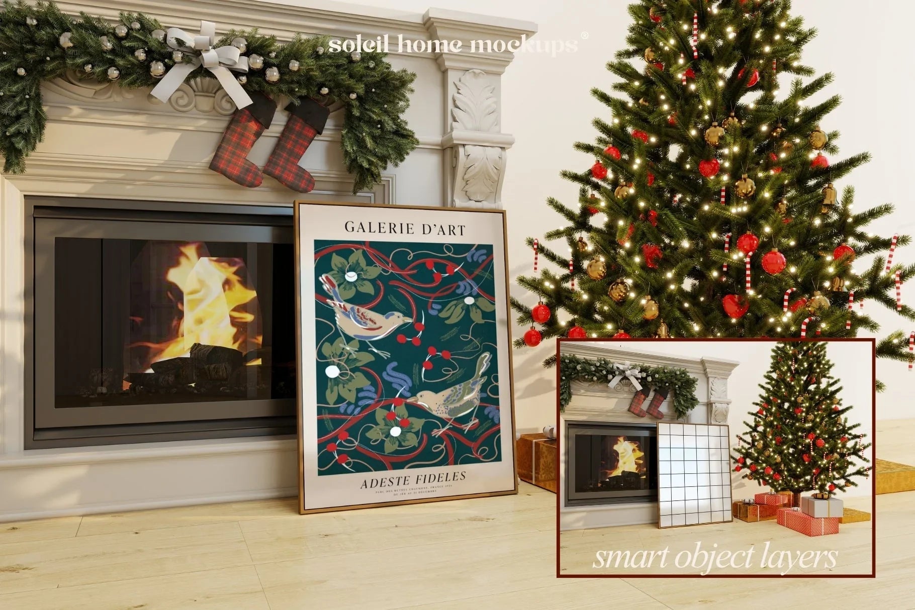 HOLLY | Christmas frame mockup SET - SoleilHomeMockups