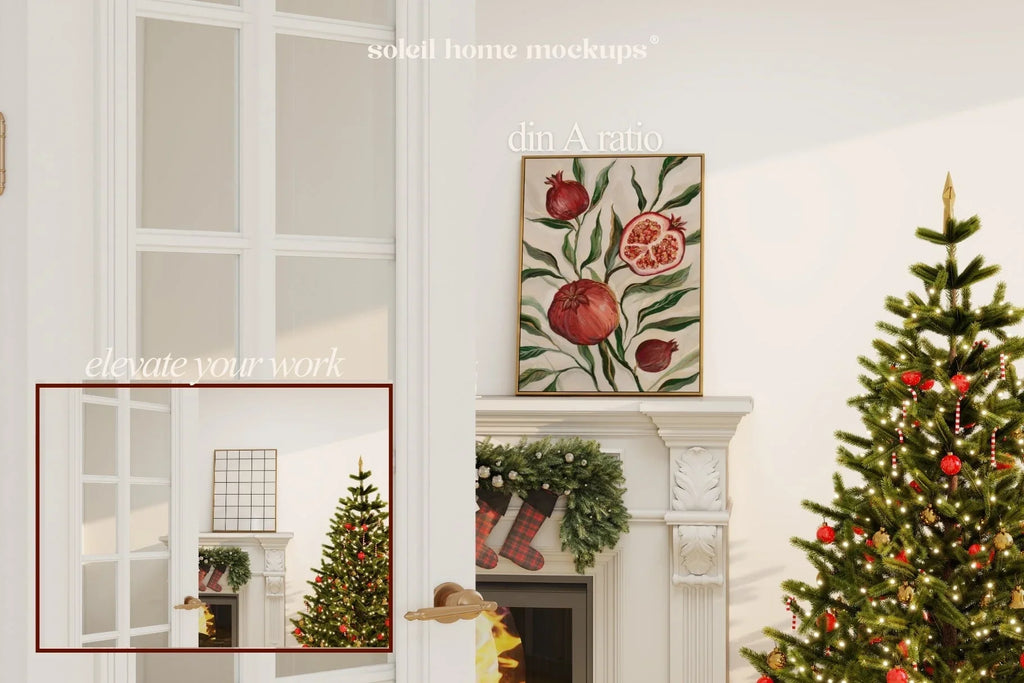 HOLLY | Christmas frame mockup SET - SoleilHomeMockups