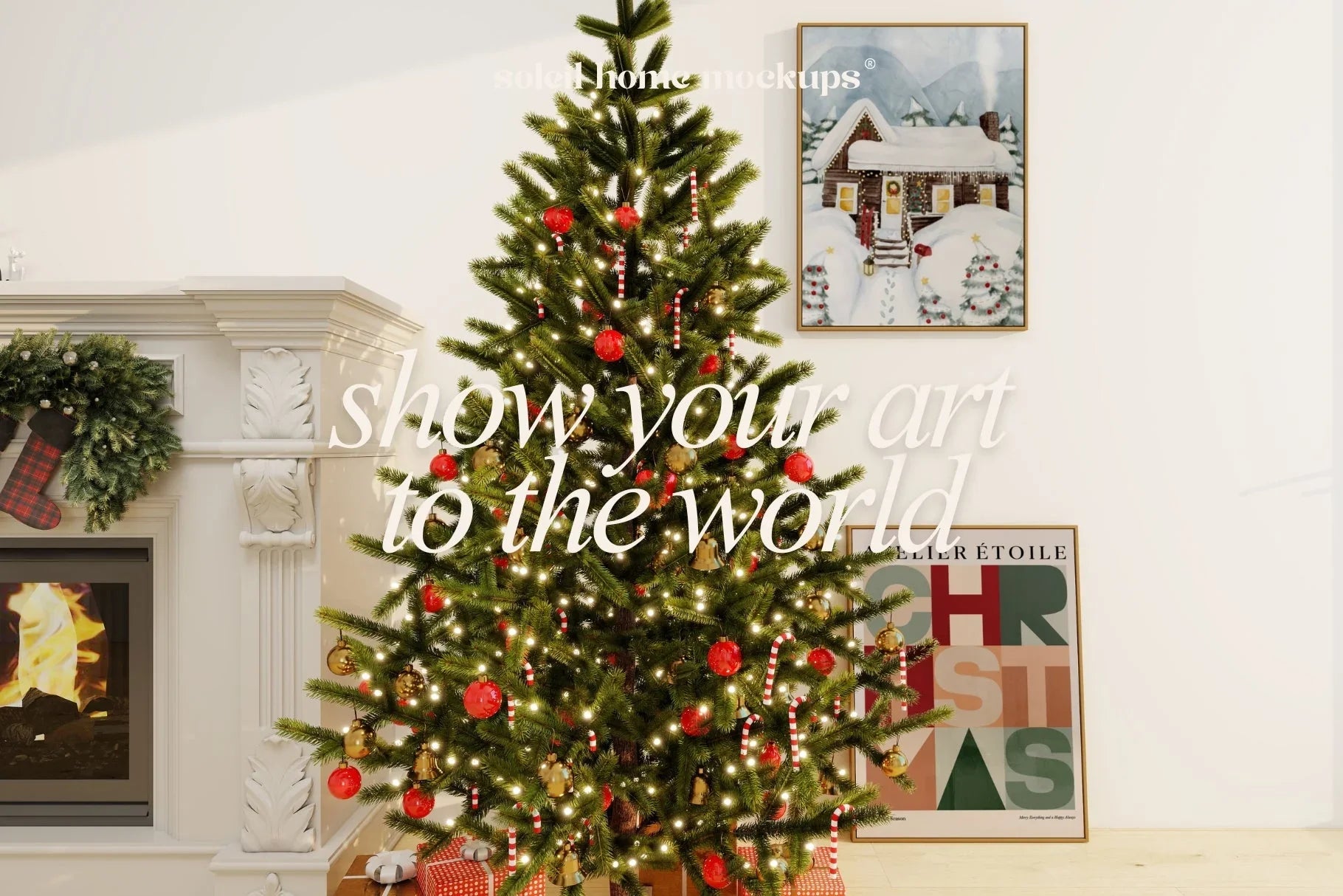 HOLLY | Christmas frame mockup SET - SoleilHomeMockups