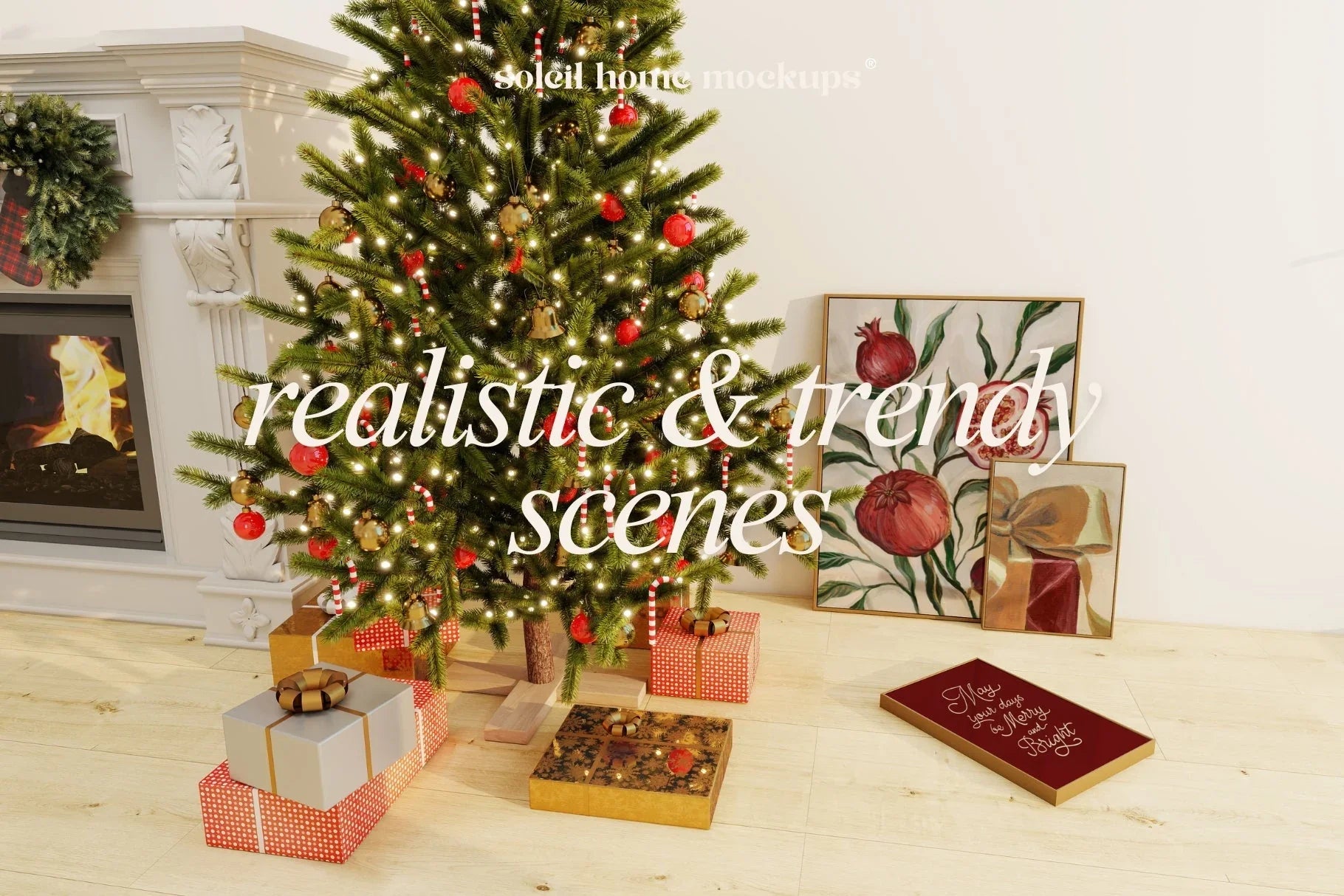 HOLLY | Christmas frame mockup SET - SoleilHomeMockups