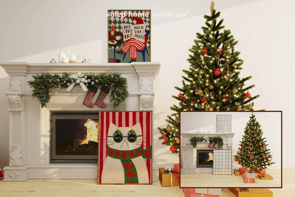 HOLLY | Christmas frame mockup SET - SoleilHomeMockups