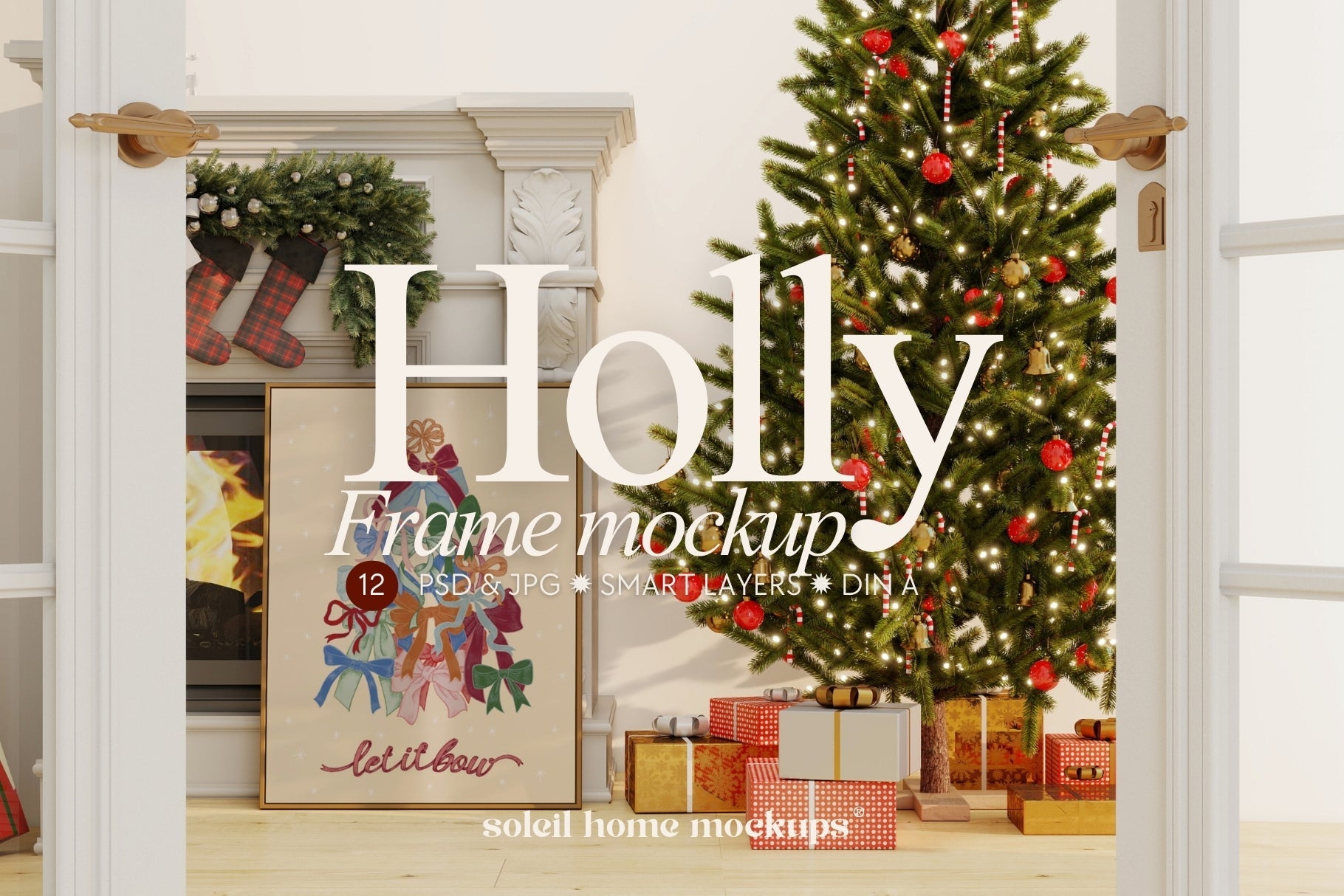 HOLLY | Christmas frame mockup SET - SoleilHomeMockups