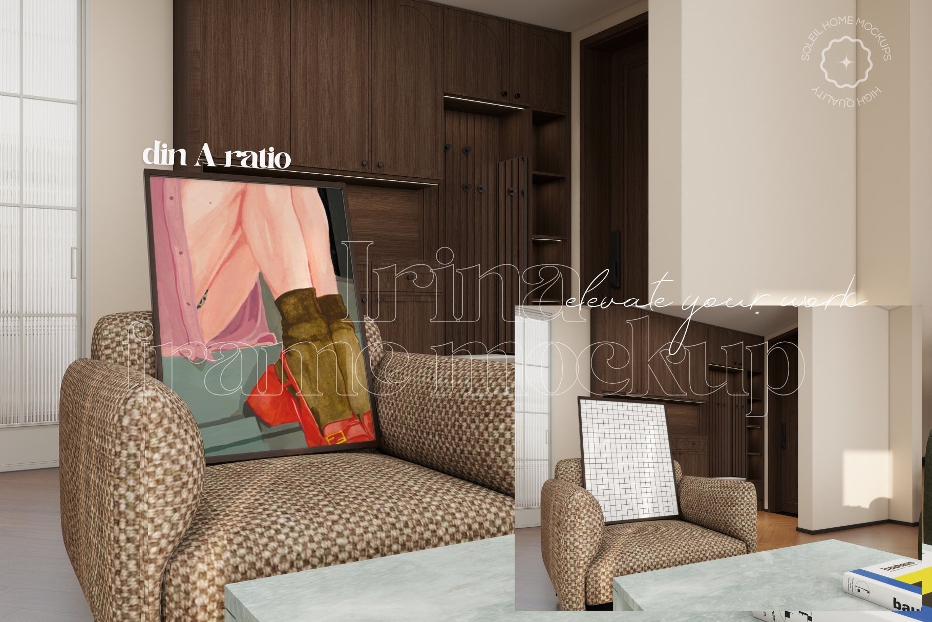 IRINA | Vintage frame mockup SET - SoleilHomeMockups