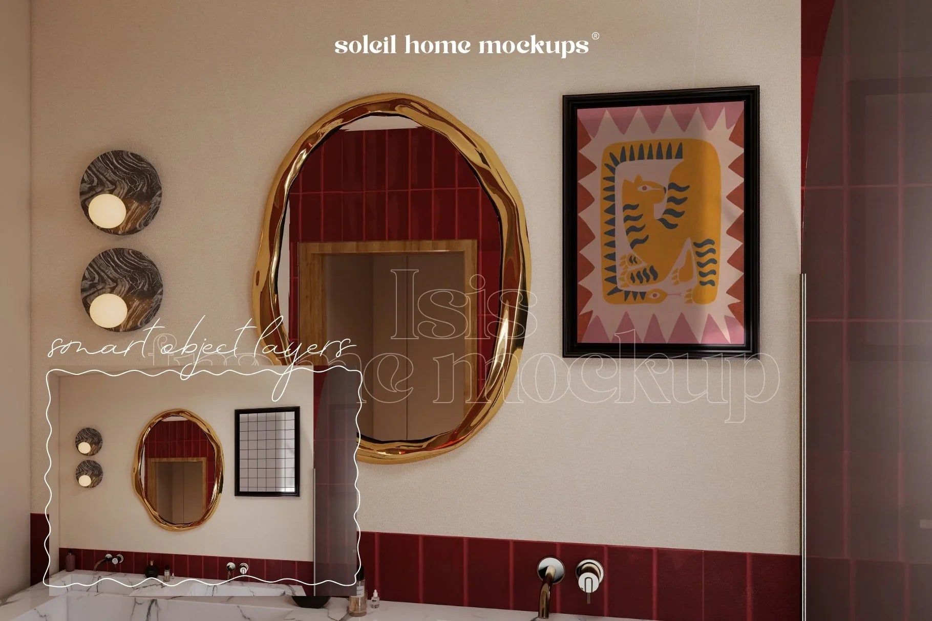 ISIS | Bathroom frame mockup SET - SoleilHomeMockups