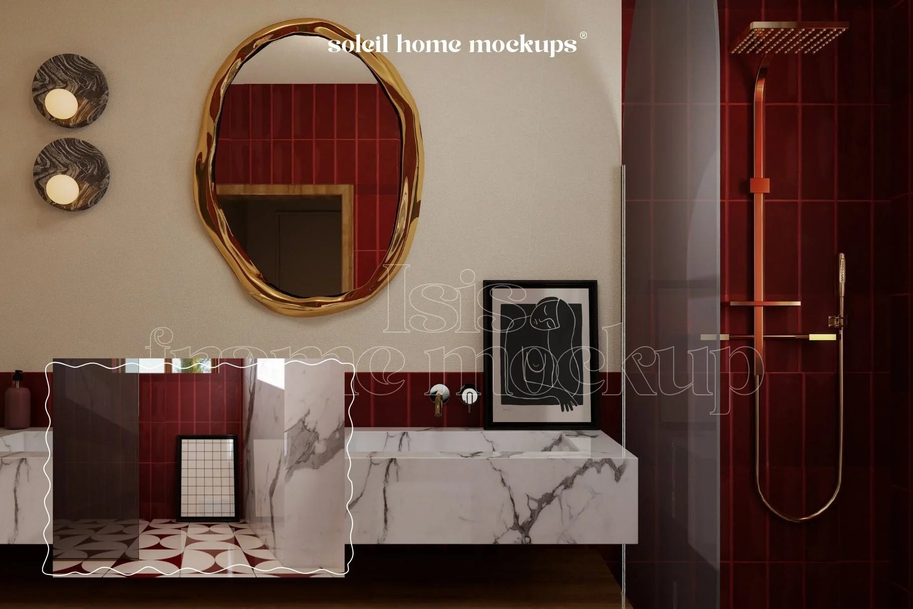 ISIS | Bathroom frame mockup SET - SoleilHomeMockups