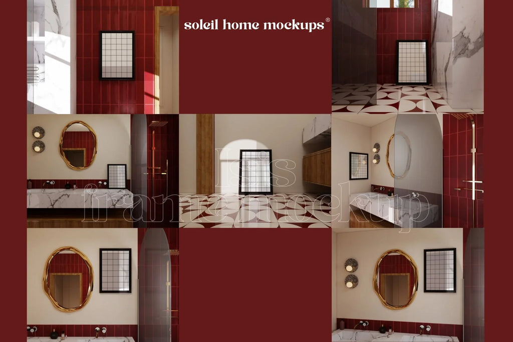 ISIS | Bathroom frame mockup SET - SoleilHomeMockups