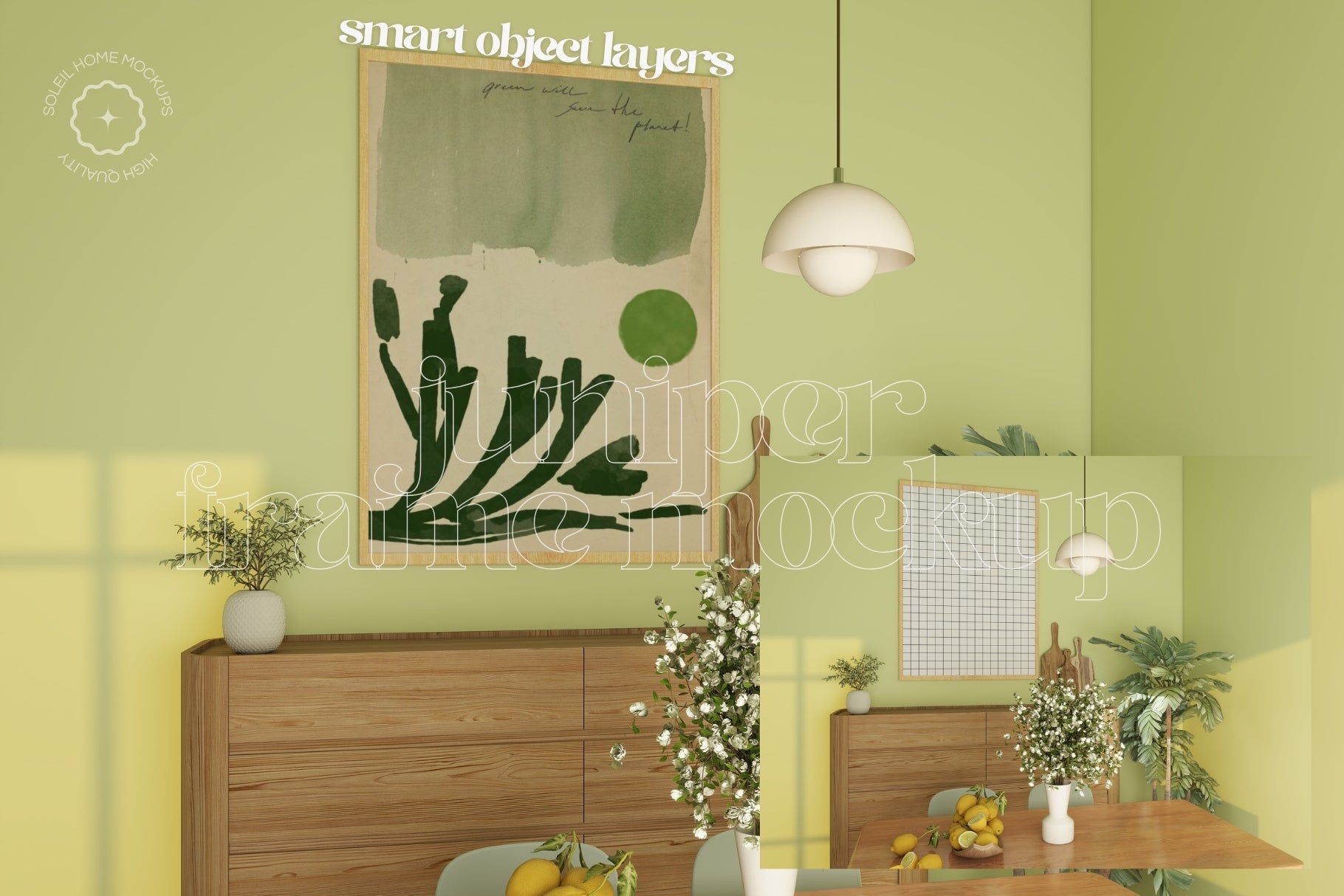 JUNIPER | Dining room frame mockup SET - SoleilHomeMockups