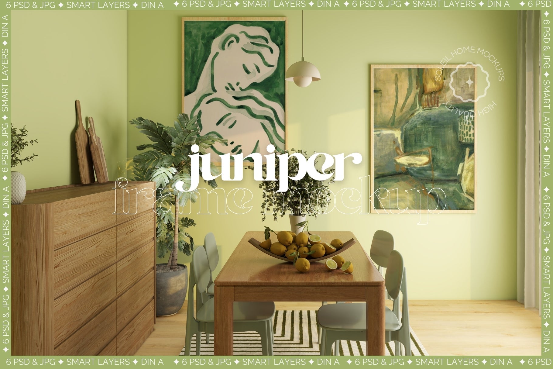 JUNIPER | Dining room frame mockup SET - SoleilHomeMockups