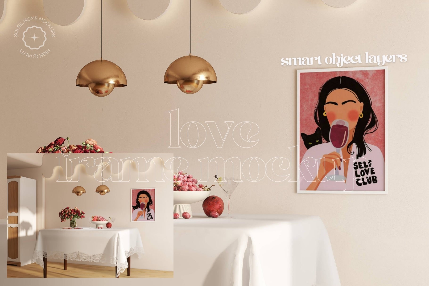 LOVE | Valentine's day frame mockup SET - SoleilHomeMockups