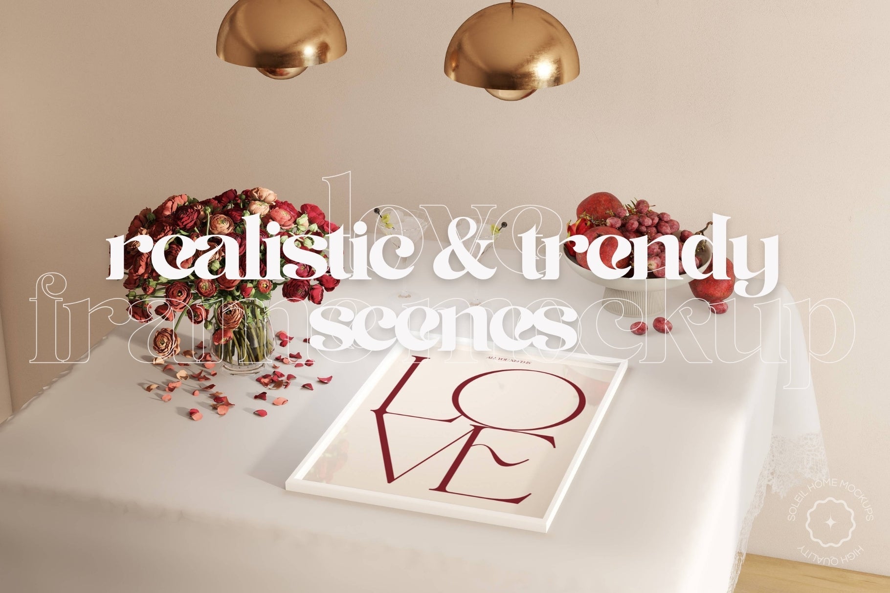 LOVE | Valentine's day frame mockup SET - SoleilHomeMockups