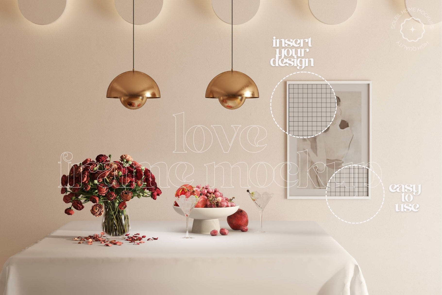 LOVE | Valentine's day frame mockup SET - SoleilHomeMockups