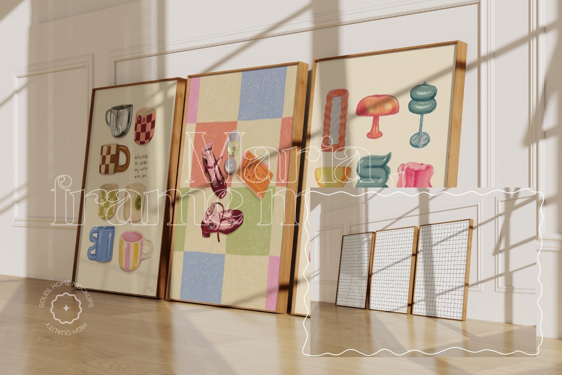 MARIA | Basic frame mockup SET - SoleilHomeMockups