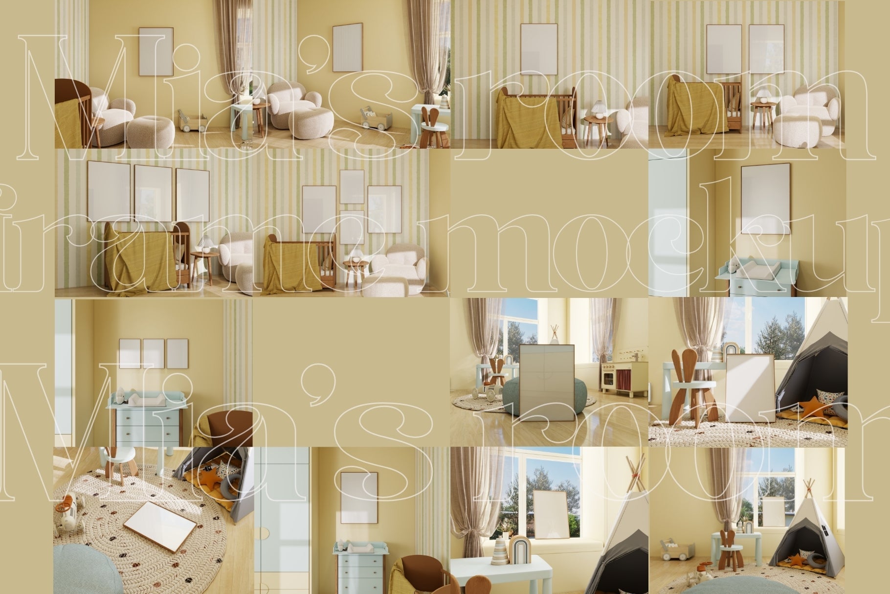 MIA | Nursery frame mockup SET - SoleilHomeMockups