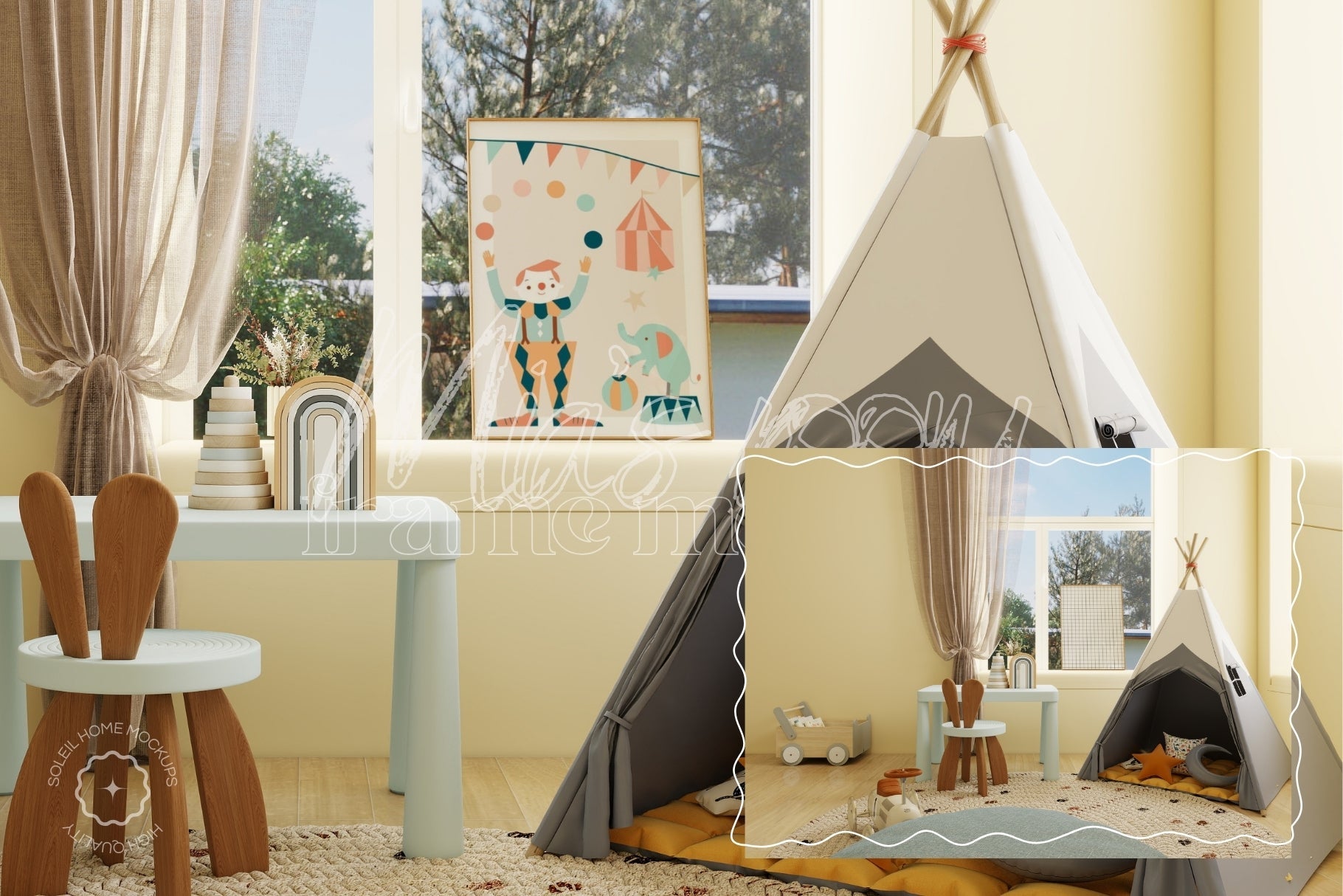 MIA | Nursery frame mockup SET - SoleilHomeMockups