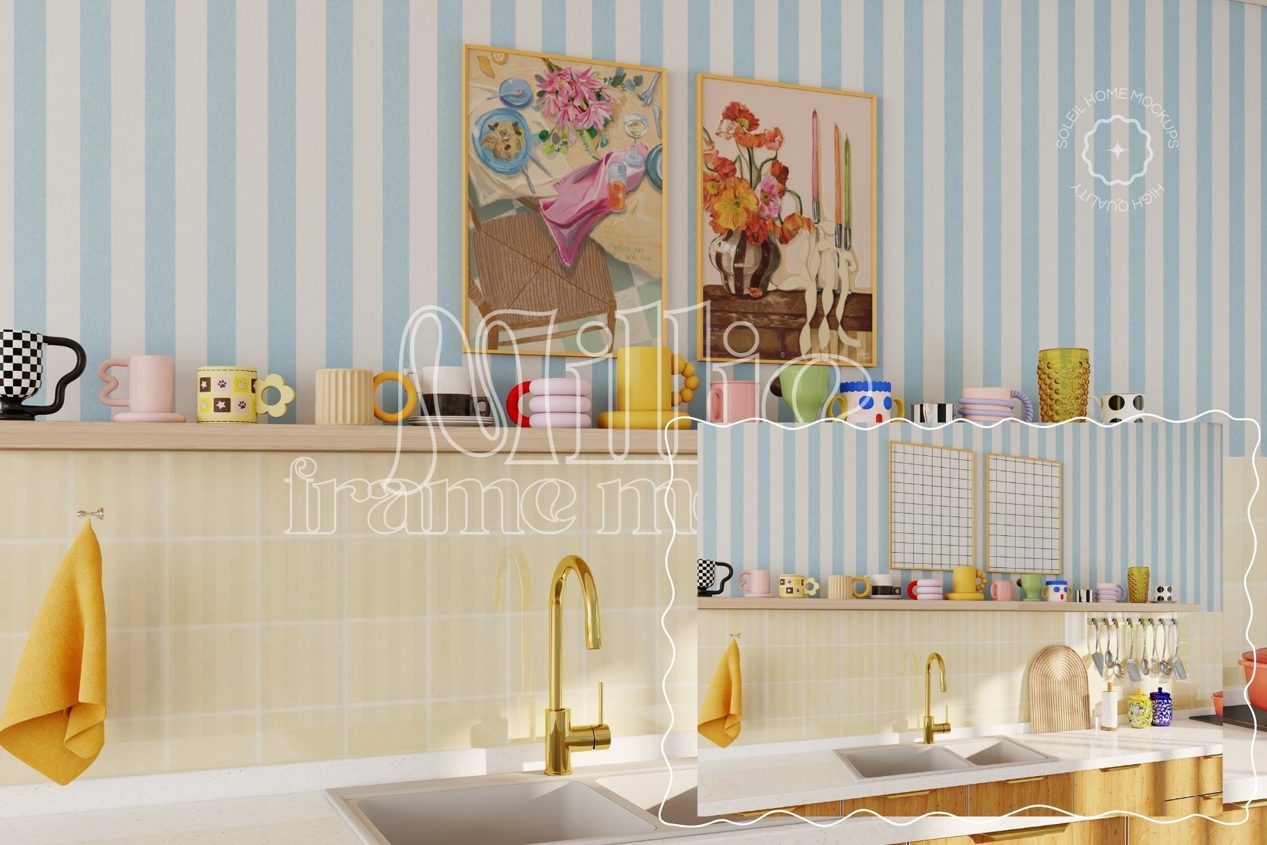 MILLIE | Kitchen frame mockup SET - SoleilHomeMockups