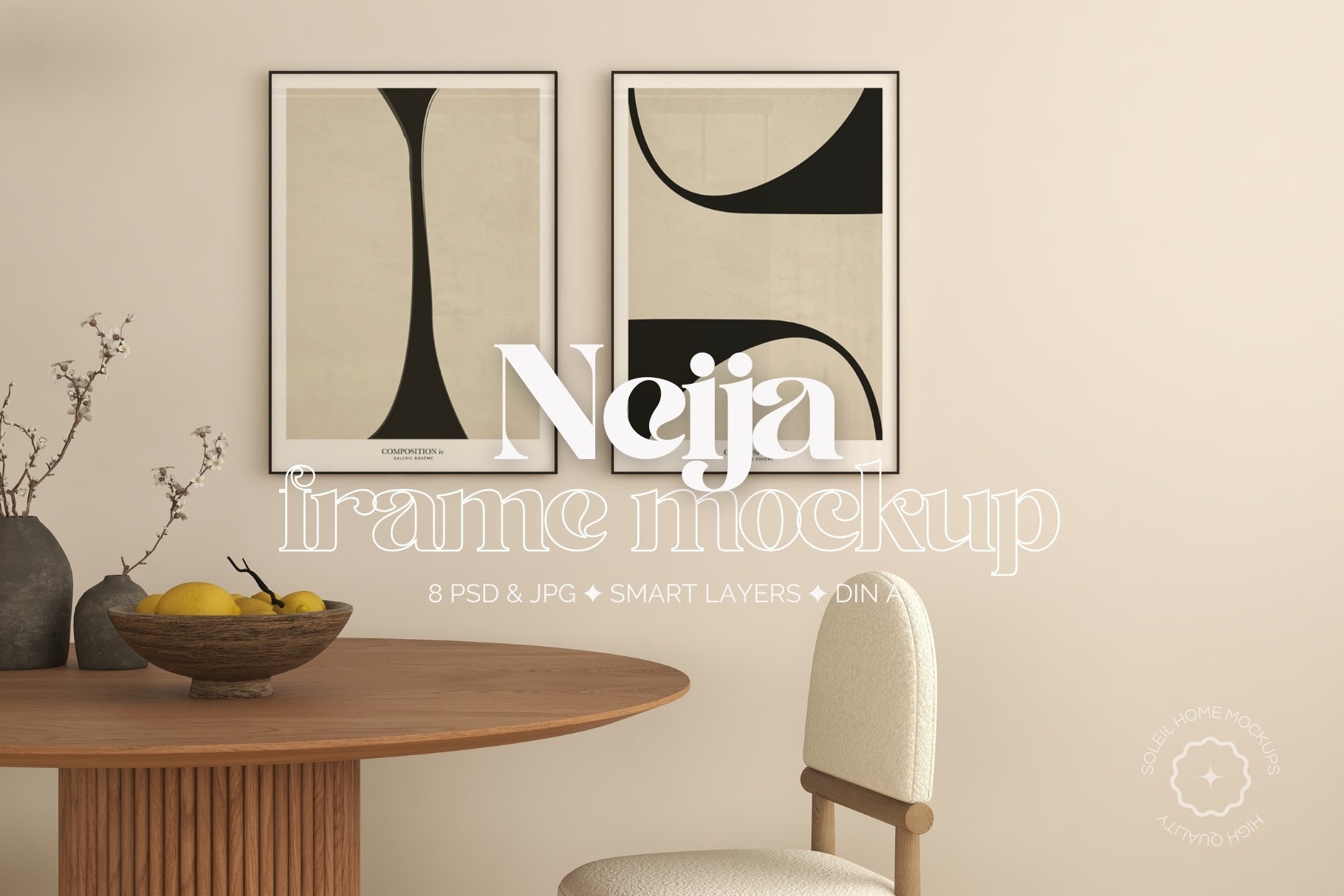 NEIJA | Basic frame mockup SET - SoleilHomeMockups