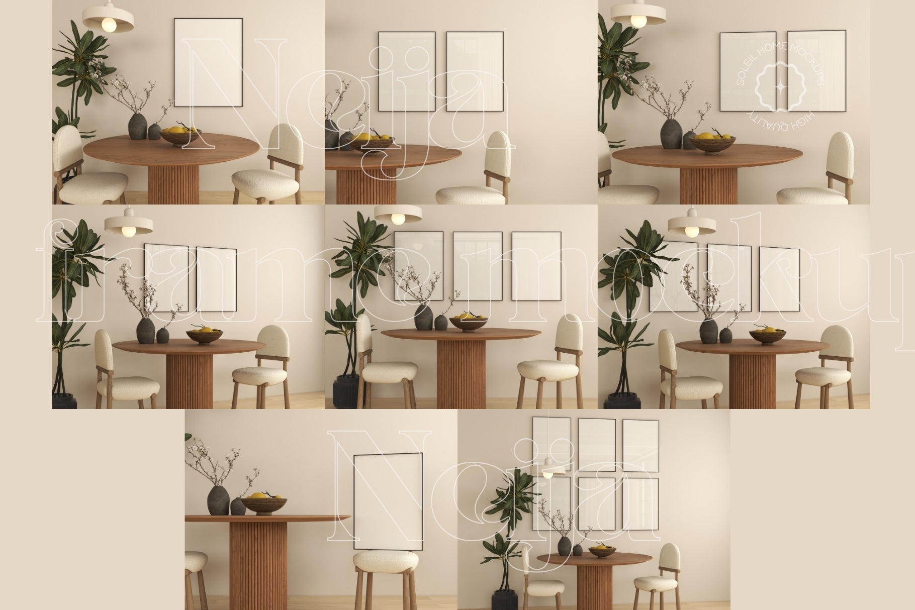 NEIJA | Basic frame mockup SET - SoleilHomeMockups