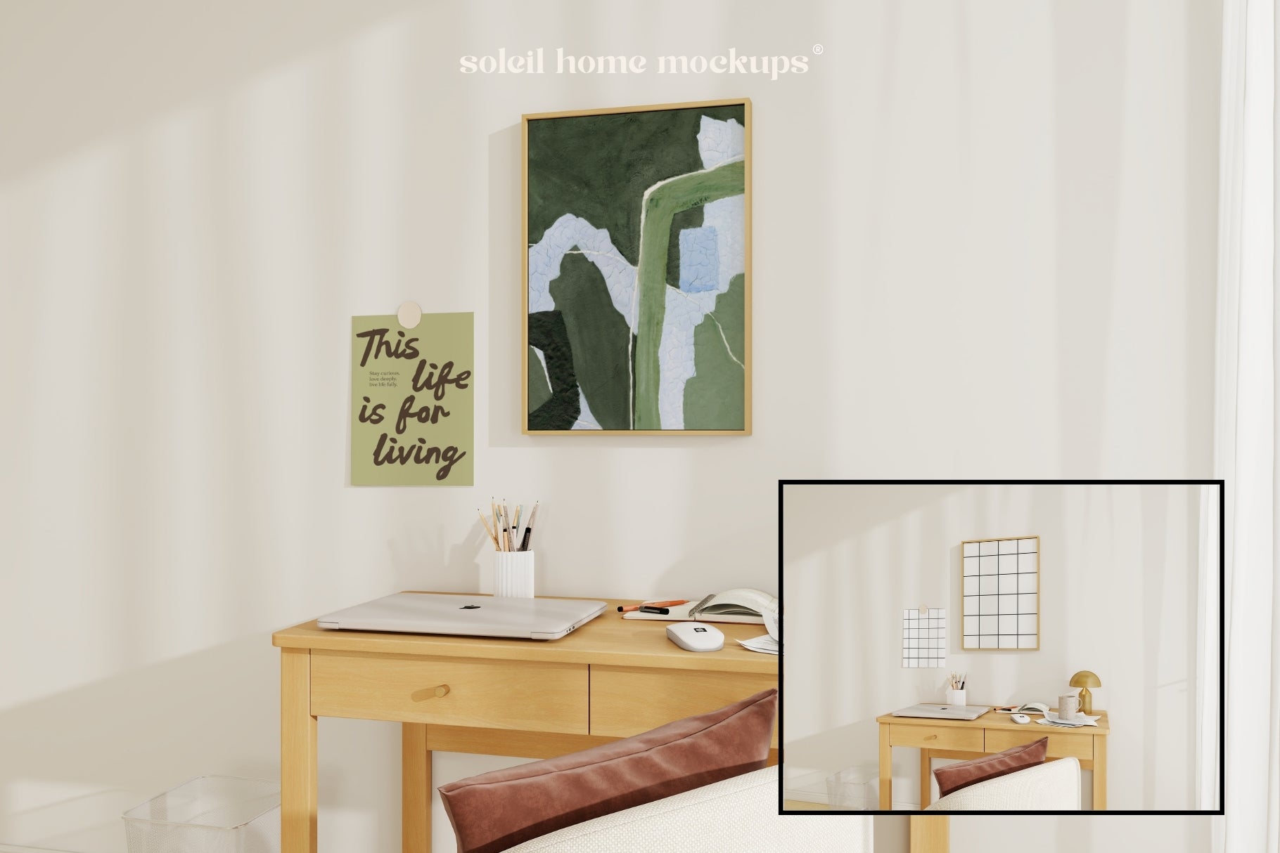 NEVA | Office frame mockup set - SoleilHomeMockups