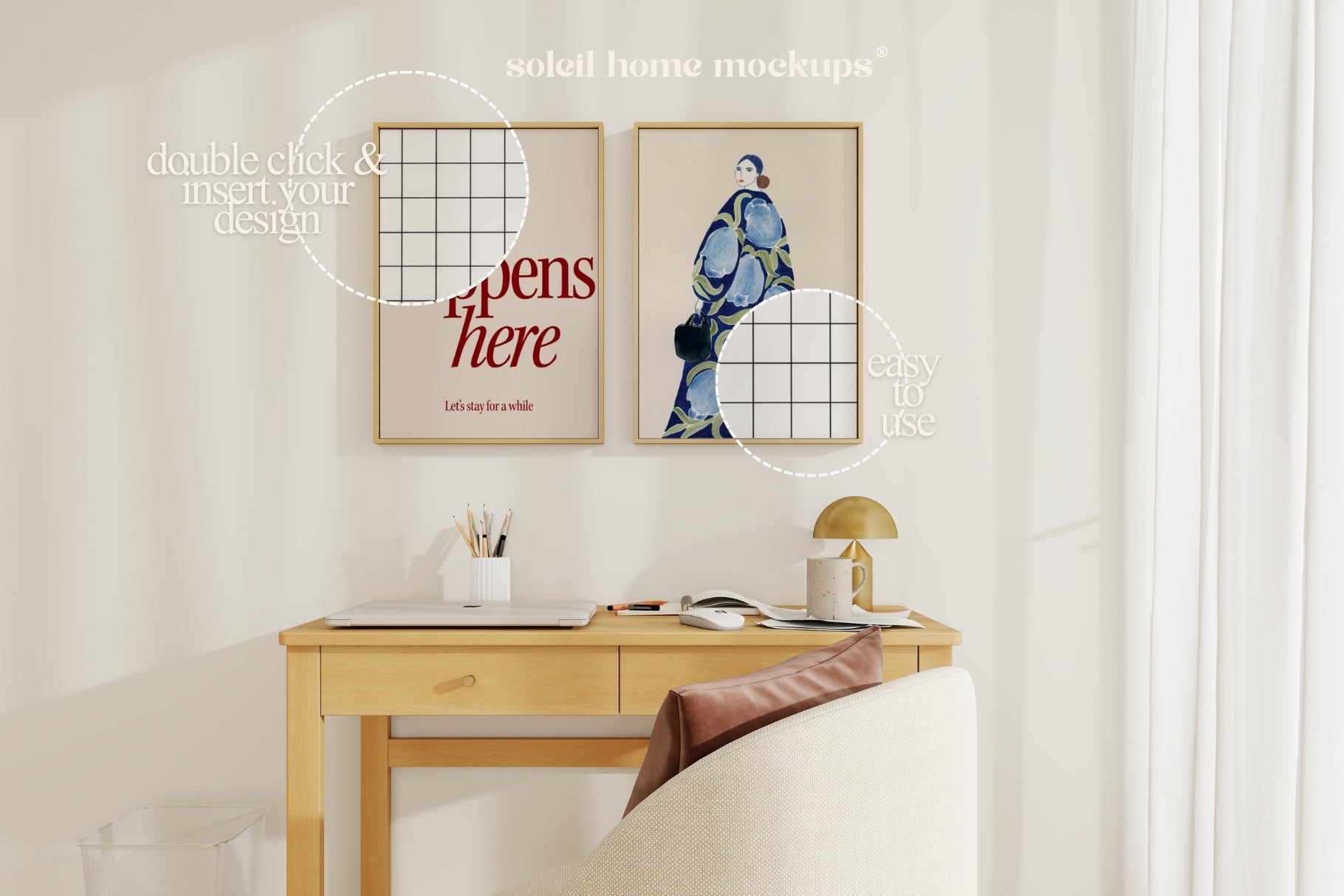 NEVA | Office frame mockup set - SoleilHomeMockups