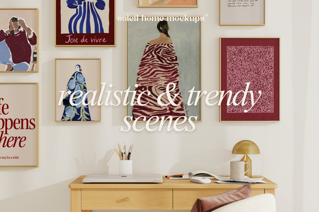 NEVA | Office frame mockup set - SoleilHomeMockups