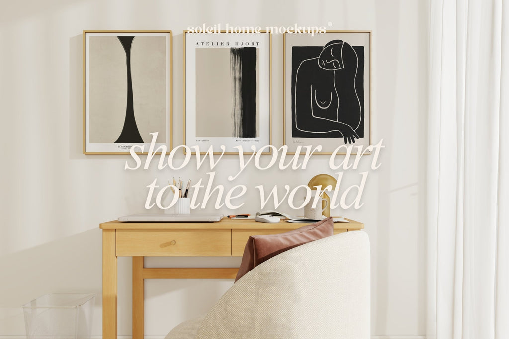 NEVA | Office frame mockup set - SoleilHomeMockups