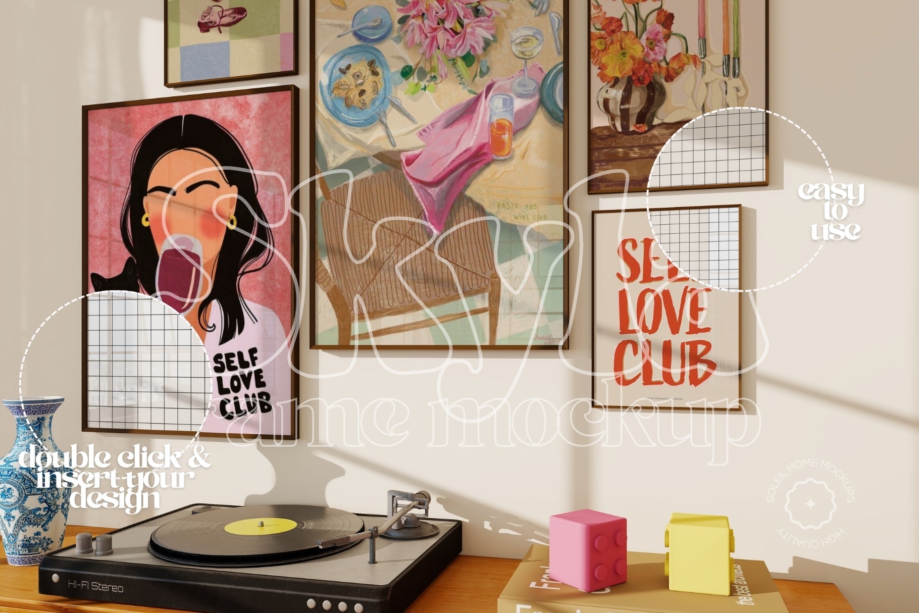 SKYLA | Colorful frame mockup SET - SoleilHomeMockups