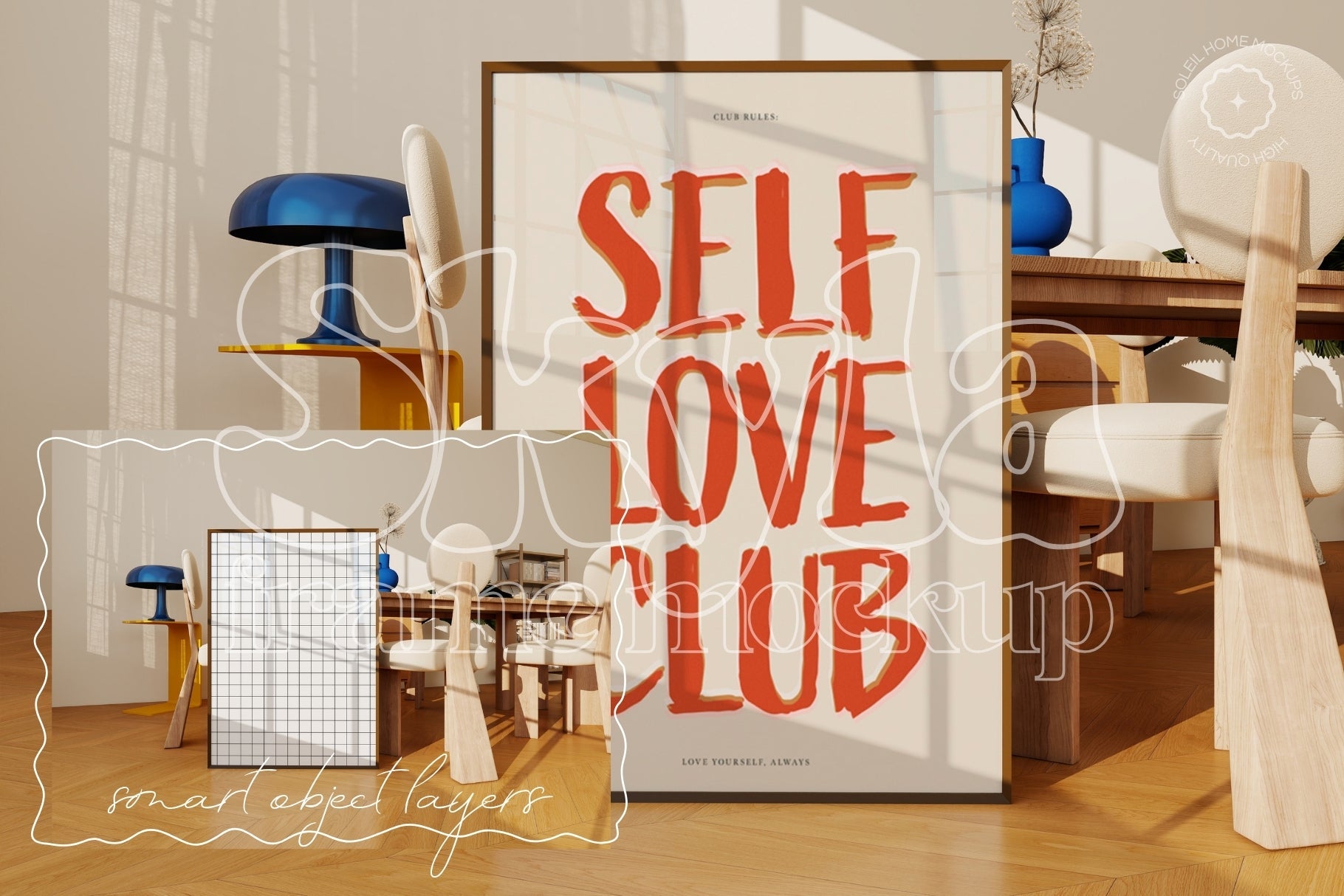 SKYLA | Colorful frame mockup SET - SoleilHomeMockups