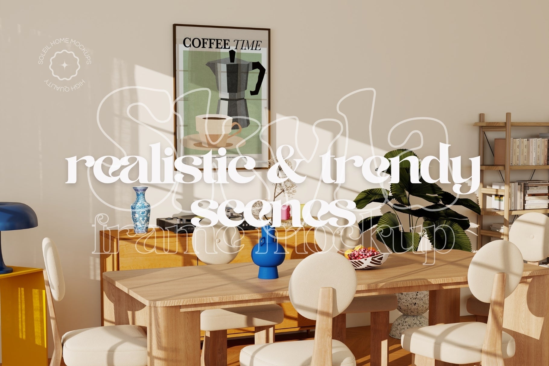 SKYLA | Colorful frame mockup SET - SoleilHomeMockups