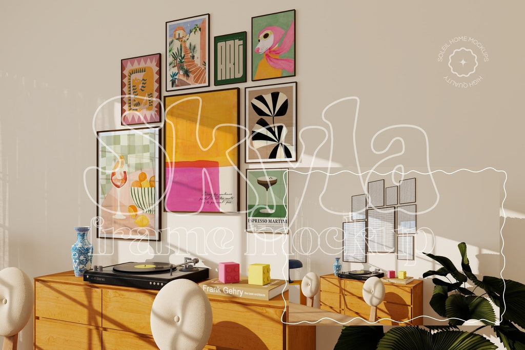 SKYLA | Colorful frame mockup SET - SoleilHomeMockups
