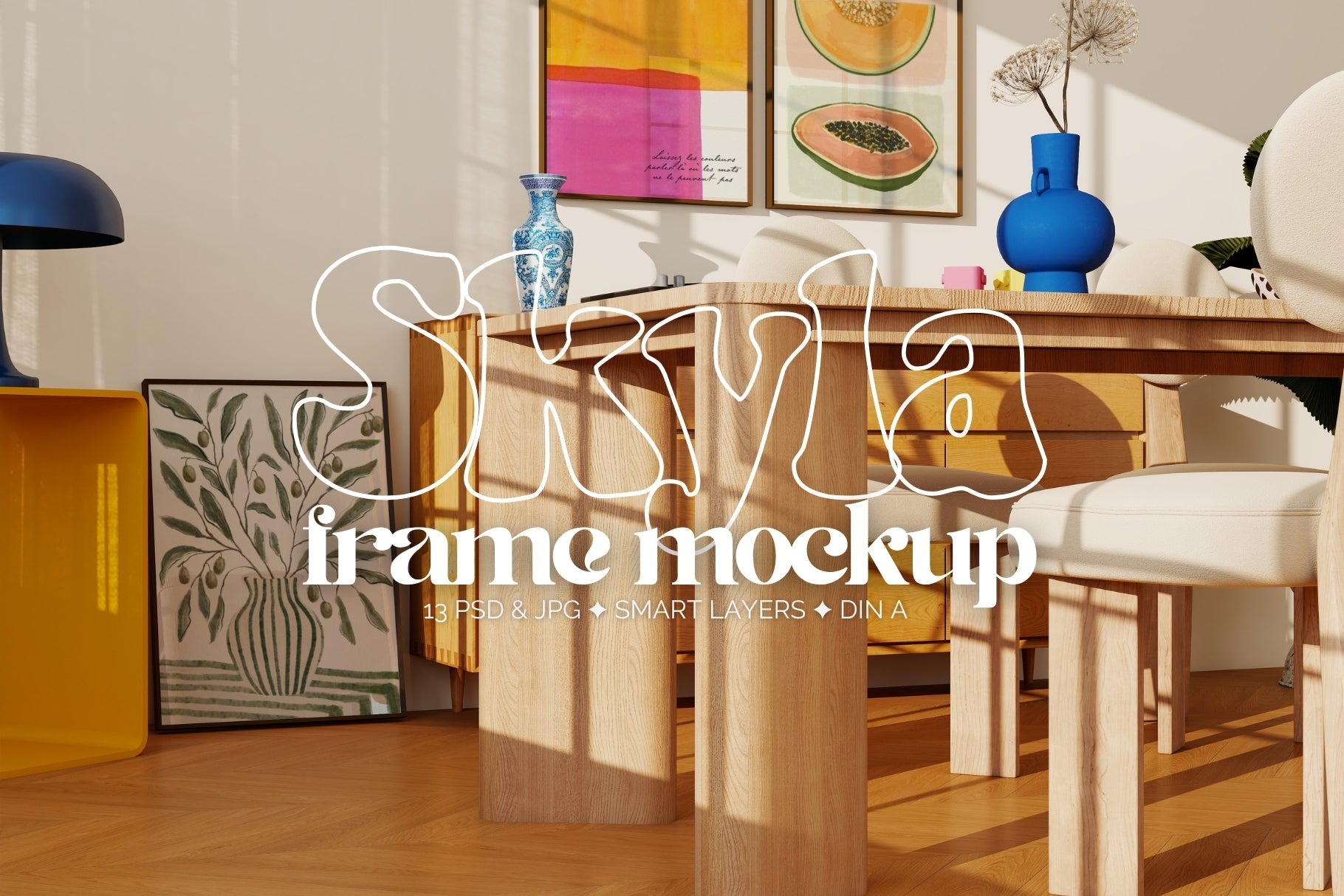 SKYLA | Colorful frame mockup SET - SoleilHomeMockups