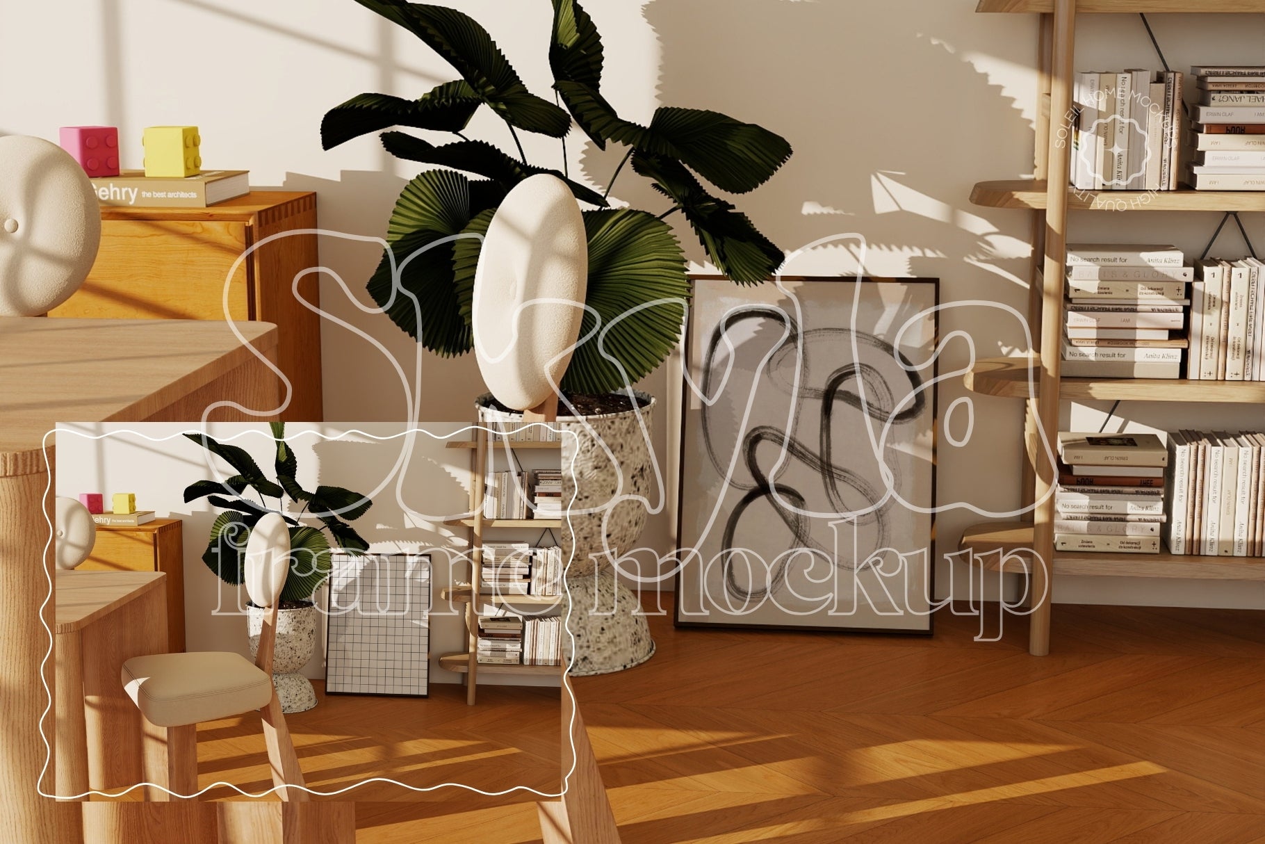 SKYLA | Colorful frame mockup SET - SoleilHomeMockups