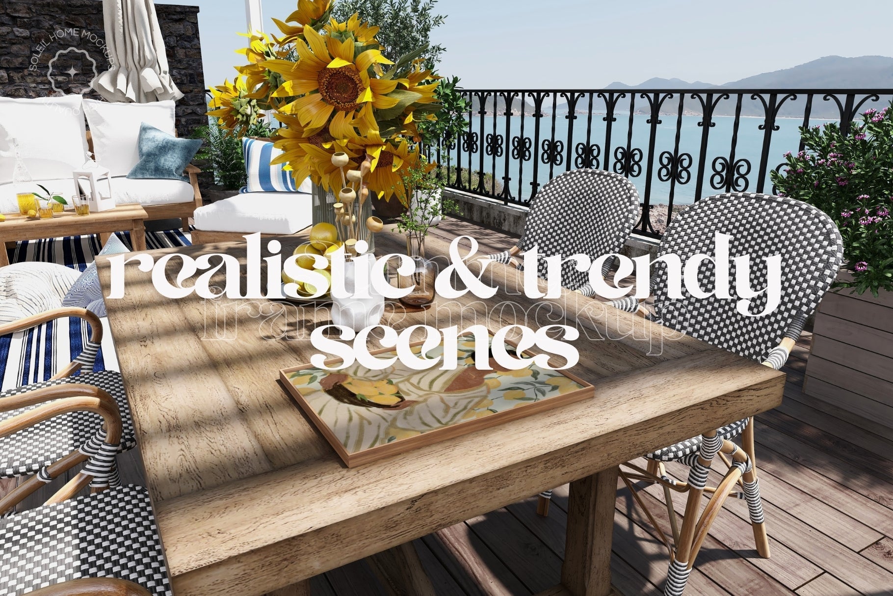 SUMMER | Outdoor frame mockup SET - SoleilHomeMockups