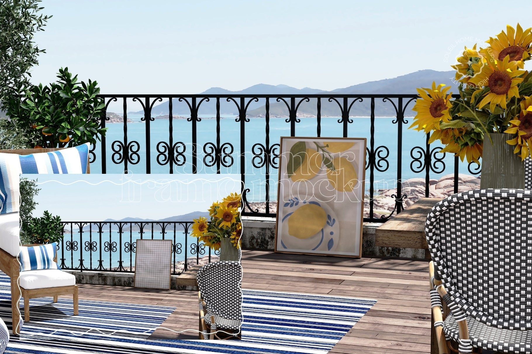SUMMER | Outdoor frame mockup SET - SoleilHomeMockups
