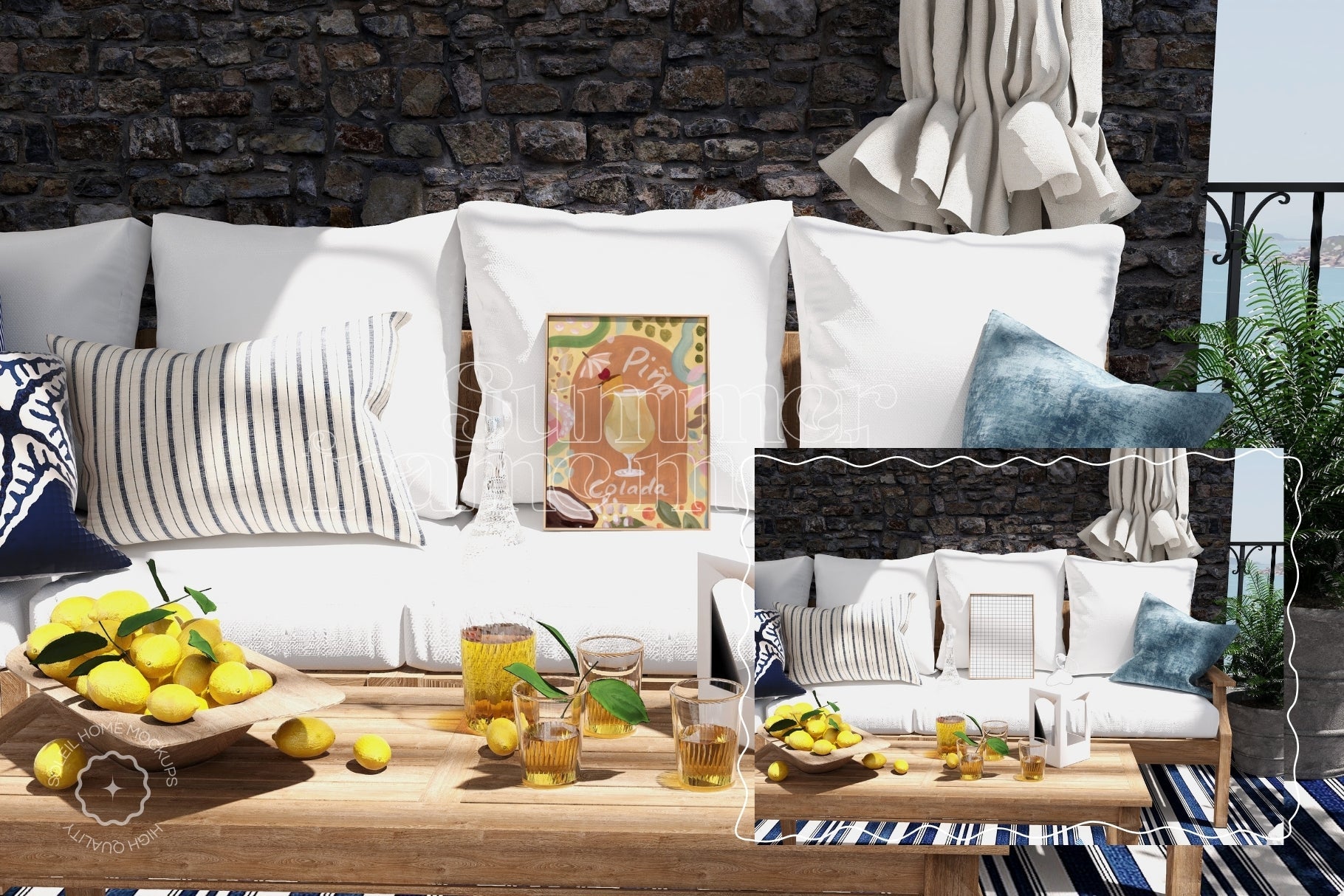 SUMMER | Outdoor frame mockup SET - SoleilHomeMockups